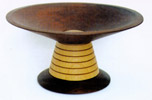 Fruit-bowl, 33x33x18cm, painted walnut and ash, 1995